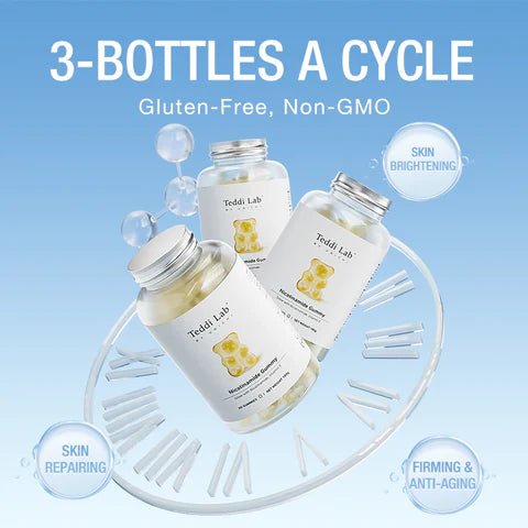 Collagen & Nicotinamide Gummies for Skin Brightening, Repair and Anti-aging - Teddi Lab by Unichi