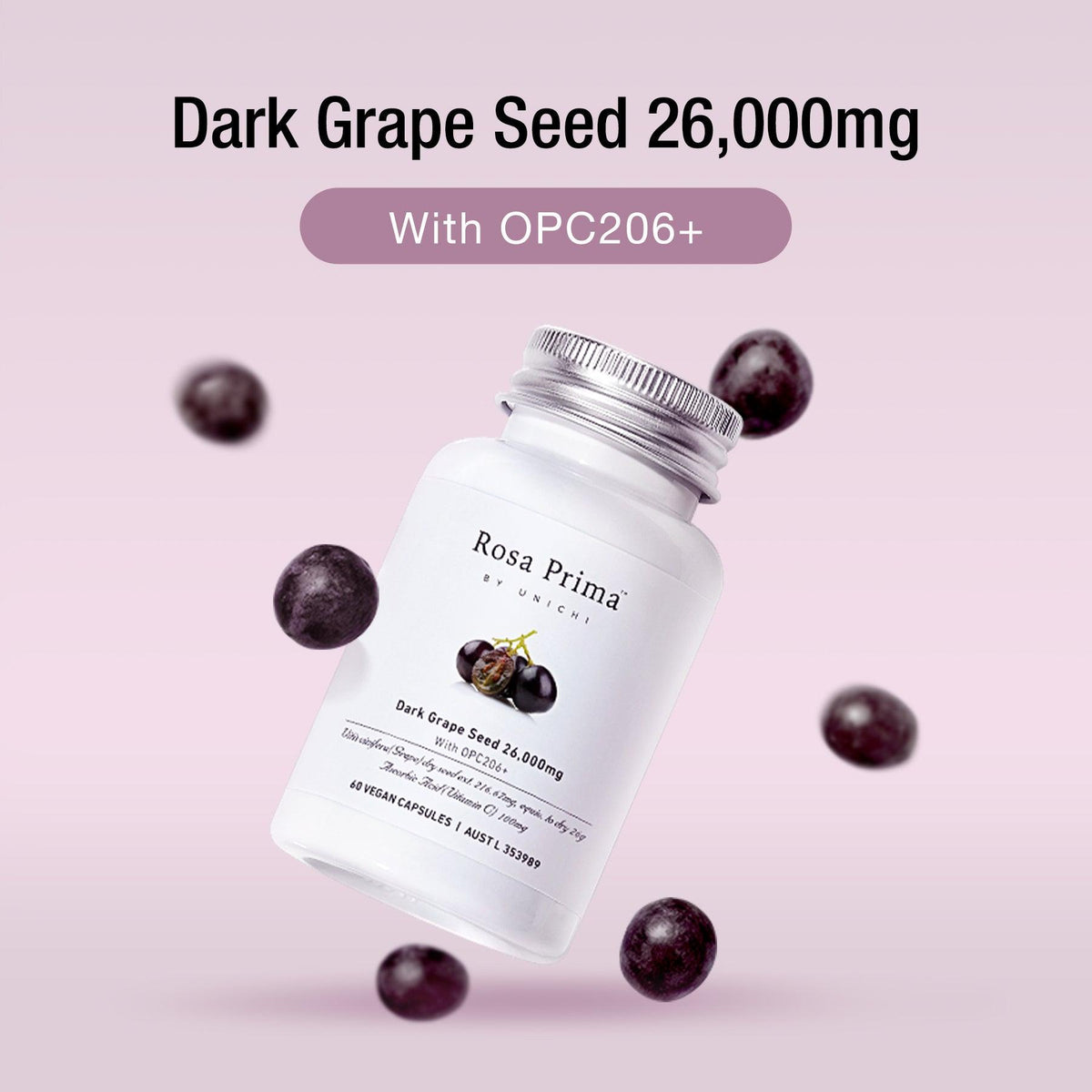 [DM X Teddi Lab] Unichi Rosa Prima Dark Grape Seed 26000mg with OPC206+ - Teddi Lab by Unichi