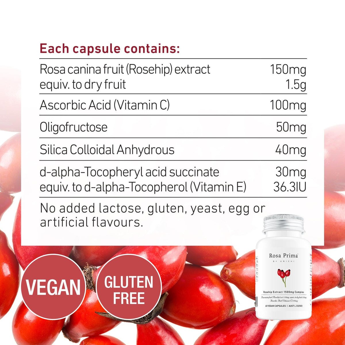 [DM X Teddi Lab] Unichi Rosa Prima Rosehip Extract 1500MG Complex - Teddi Lab by Unichi