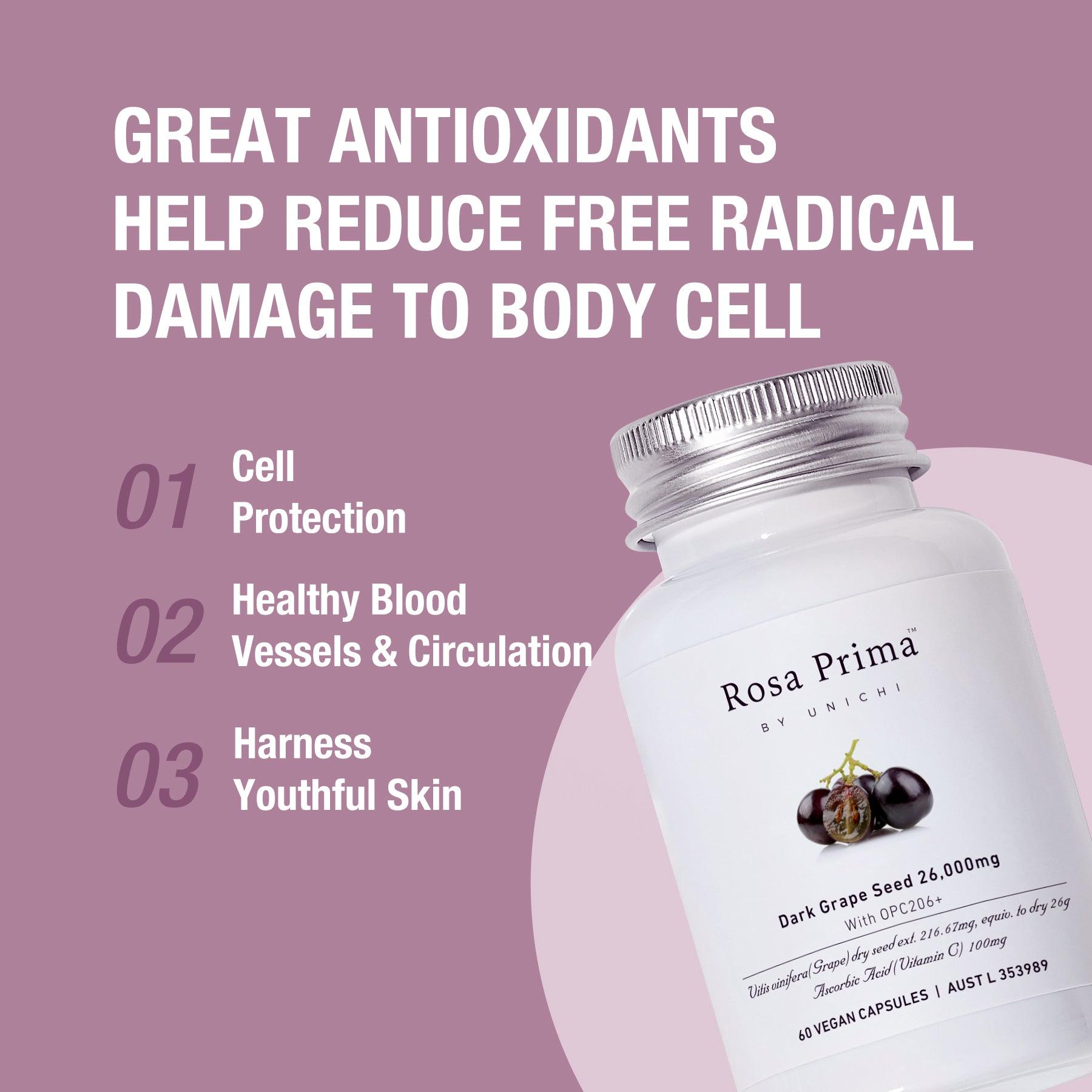 Unichi Rosa Prima Dark Grape Seed 26000mg with OPC206+ - Unichi Wellness