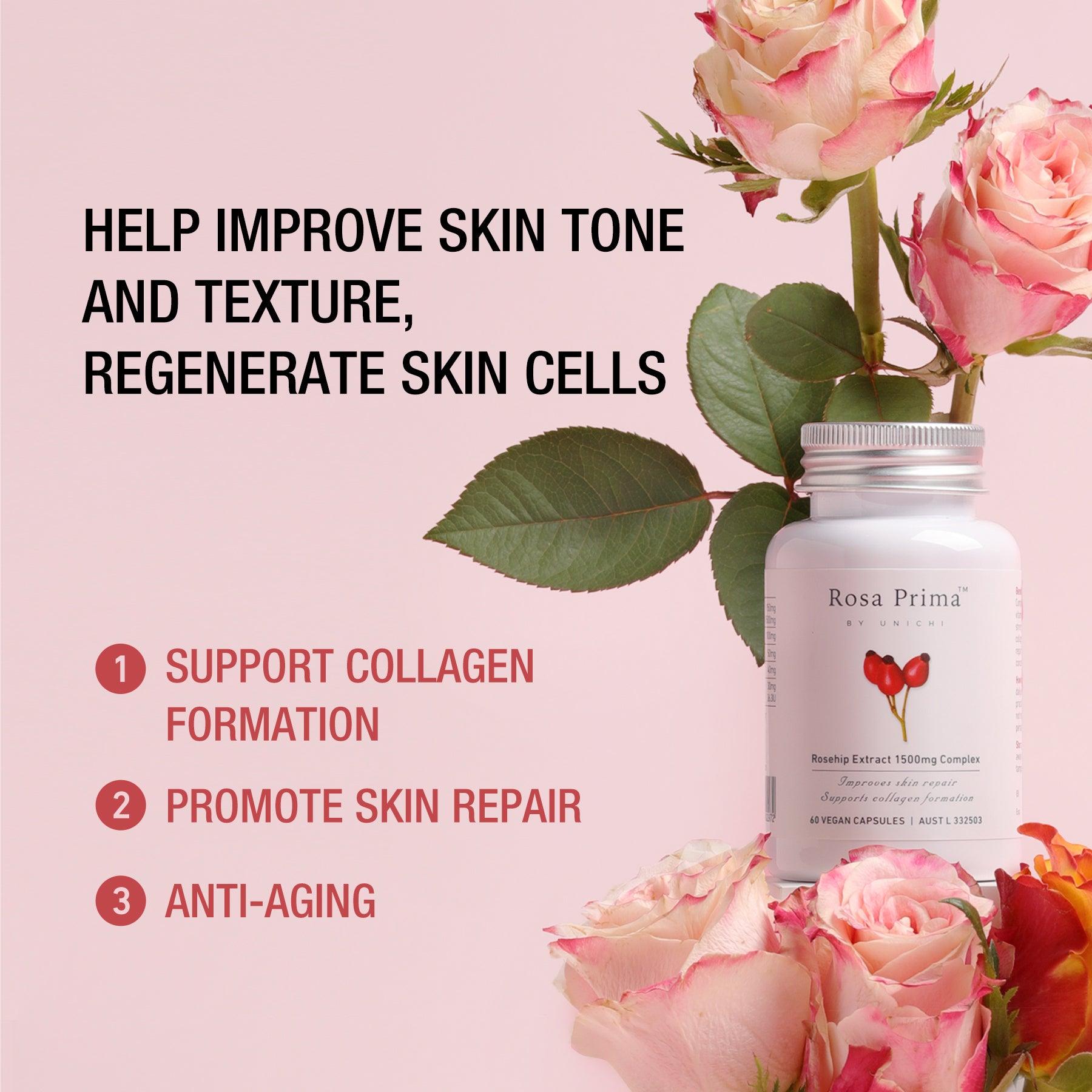 Unichi Rosa Prima Rosehip Extract 1500MG Complex - Unichi Wellness